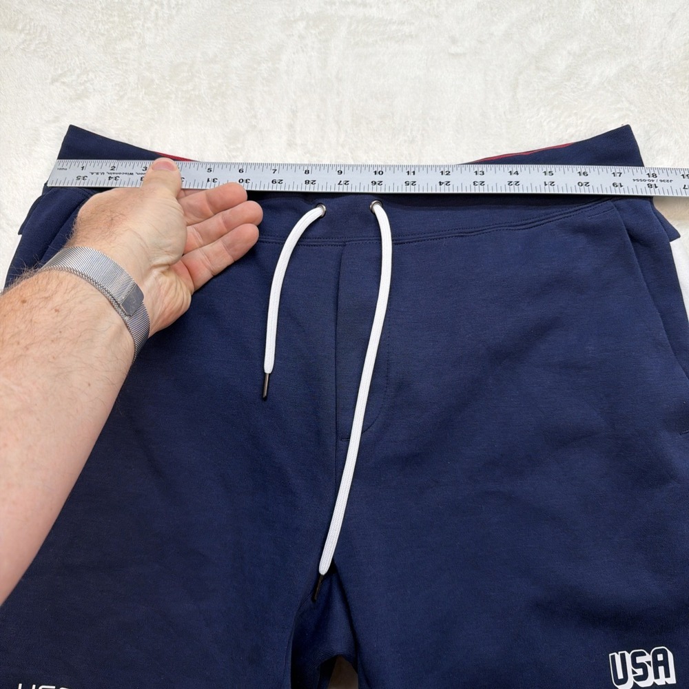 Polo Ralph Lauren Shorts USA Olympic Team Athletic Drawstring Blue Mens Large - Picture 2 of 10